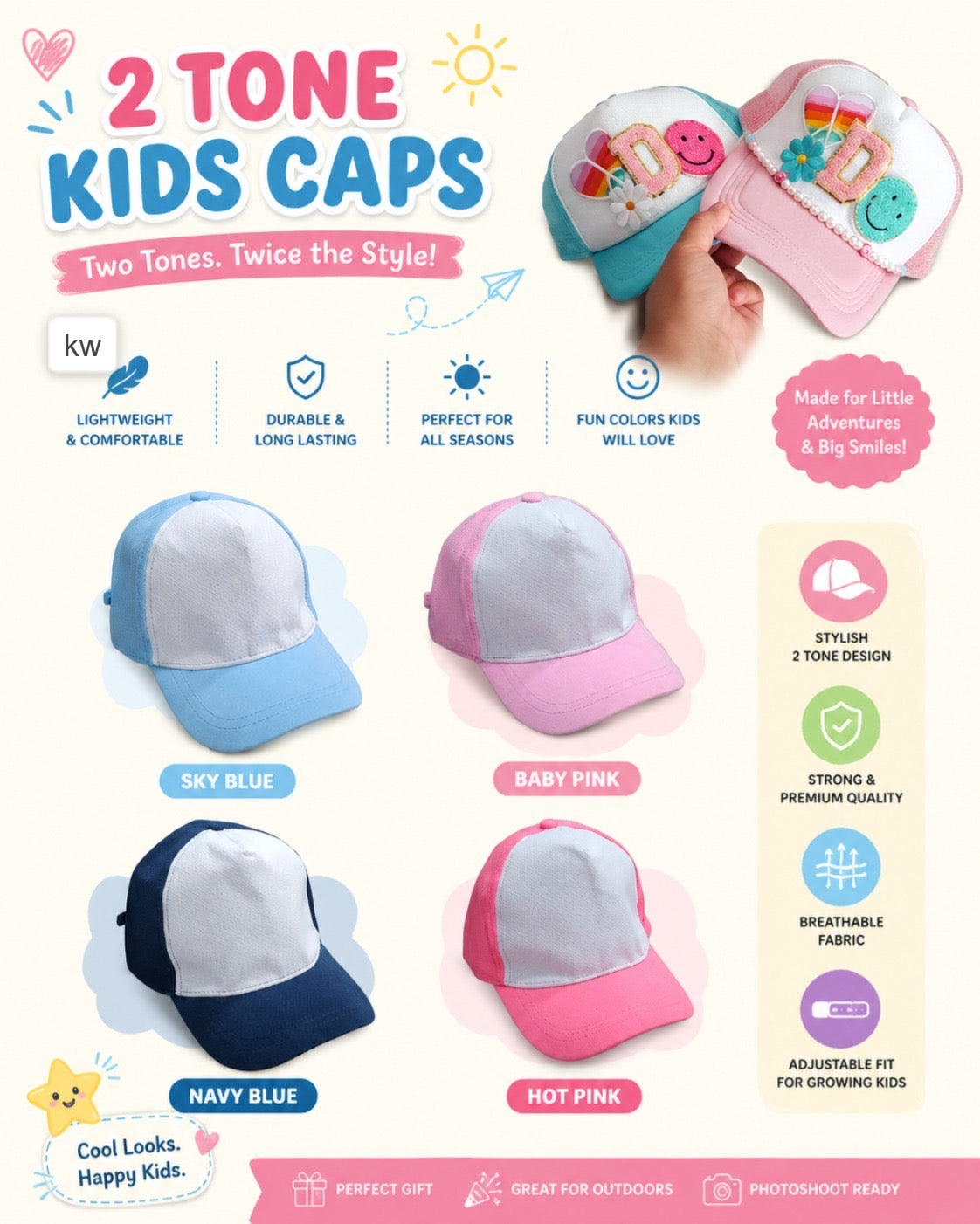 Dual Tone- Customised Caps