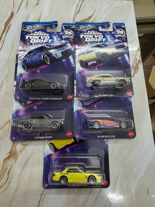 Hot Wheels Silver Series The Fast & The Furious Tokyo Drift (set of 5 cars) HNR88