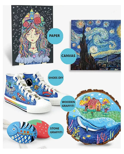 Acrylic Art Marker Set – (48 pieces – Multicolor) - Girls & Boys