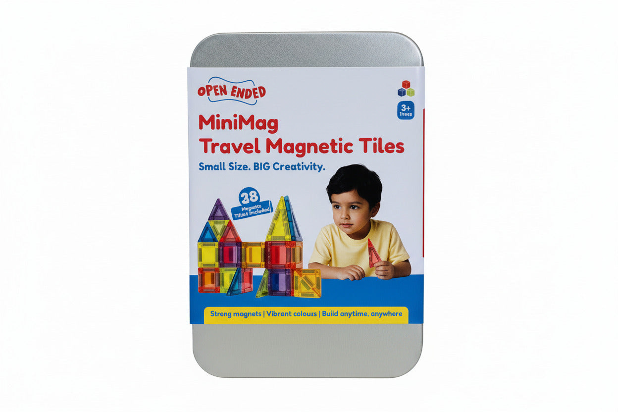Open Ended MiniMag Travel Magnetic Tiles -38 Piece