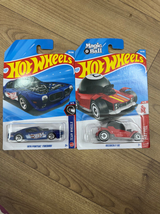 SINGLE HOTWHEELS CAR- 1970 PONTIAC FIREBIRD AND DECIDELY GO