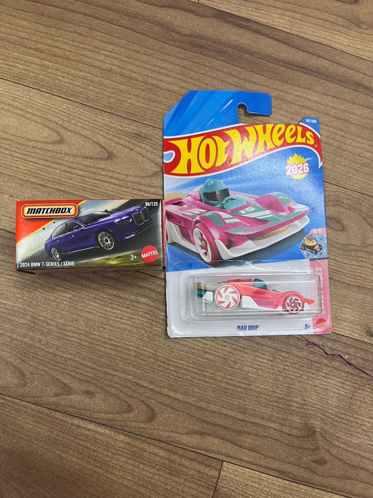2024 BMW 7-SERIES(MATCHBOX CAR) AND MAD DRIP HOTWHEELS SINGLE CAR