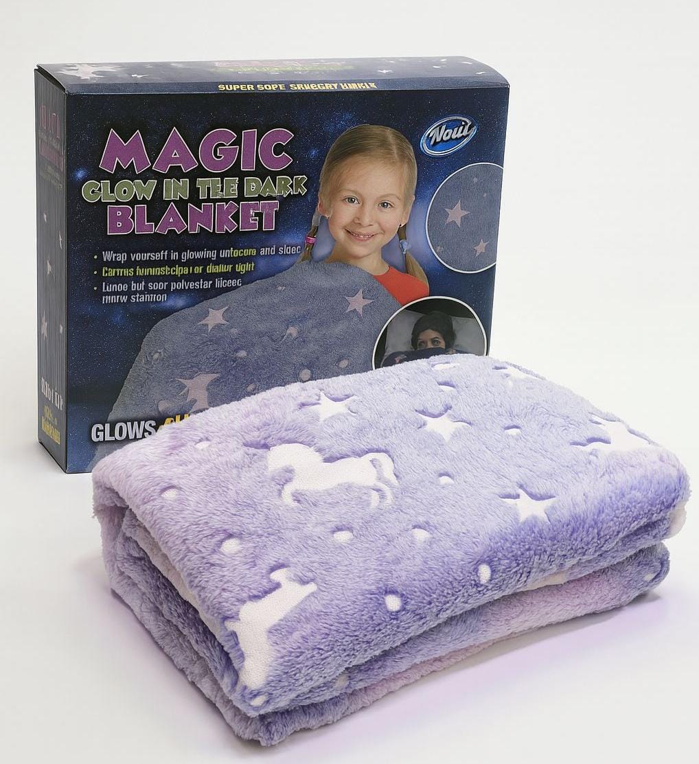 Premium Super Soft Warm Cozy Furry Blanket Glow in The Dark (6ft x 6ft)