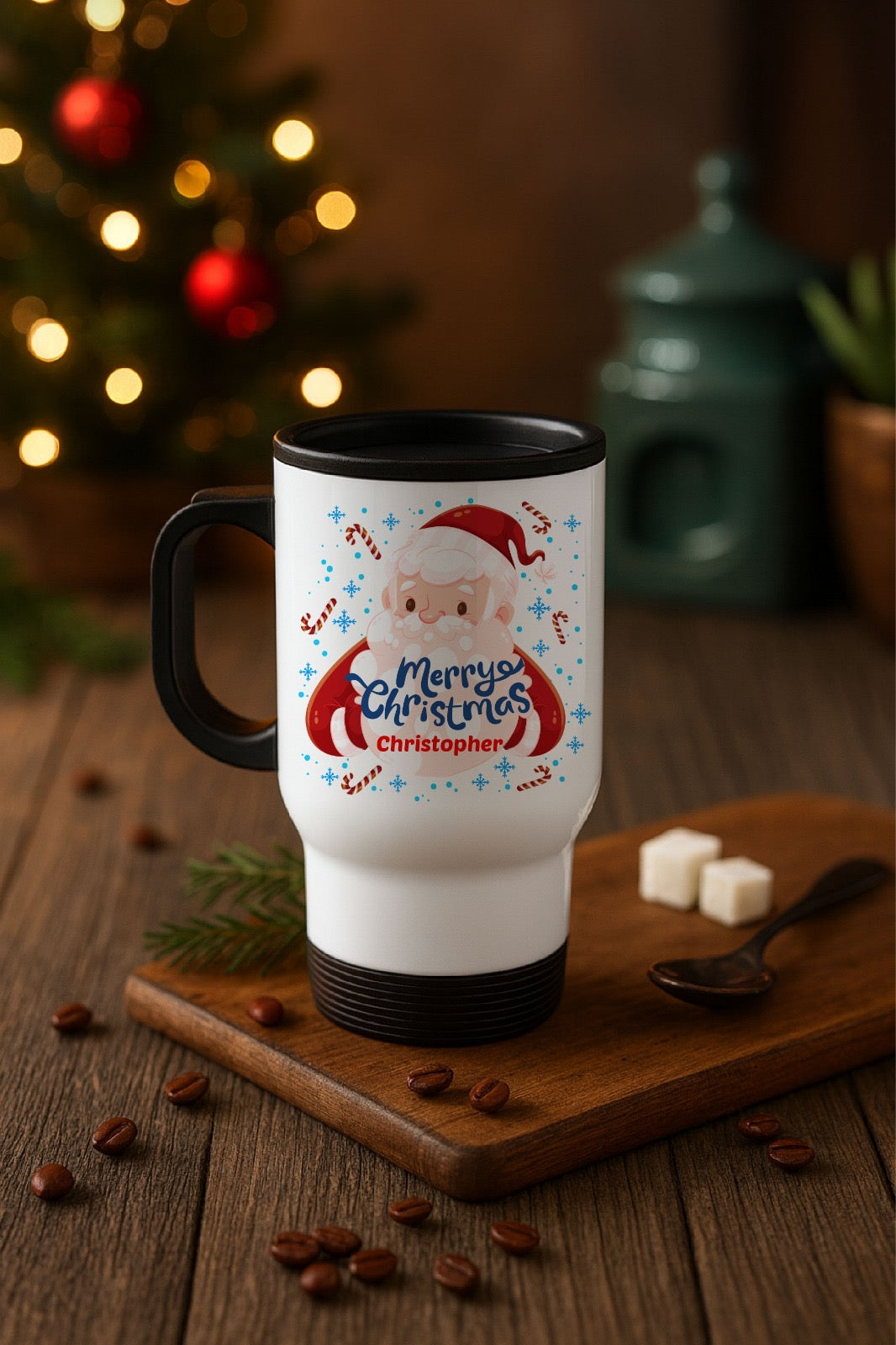 Personalised Christmas Travel Mug