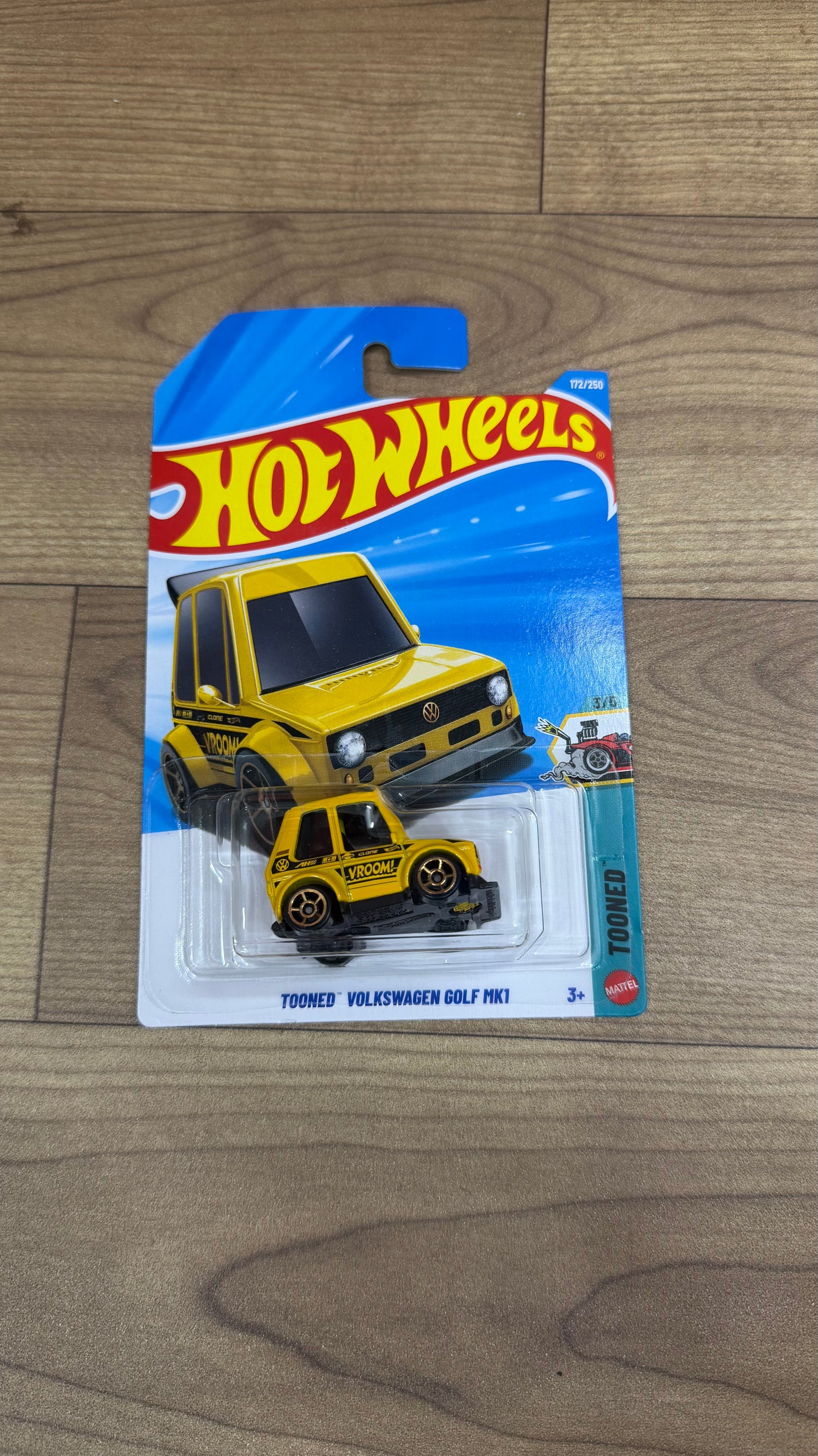 TOONED VOLKSWAGEN GOLF MK1- YELLOW- SINGLE HOTWHEELS