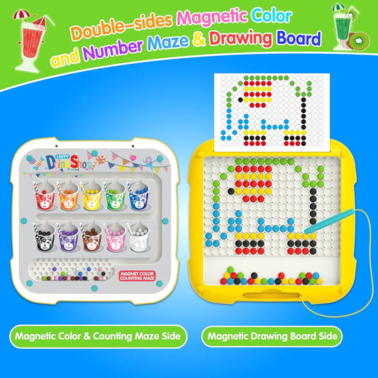 Premium Quality 2-in-1 Magnetic Dot Drawing Board & Magnetic Maze for Kids
