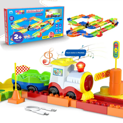 Mirana Block Rider Train Set Toy- 82 pcs