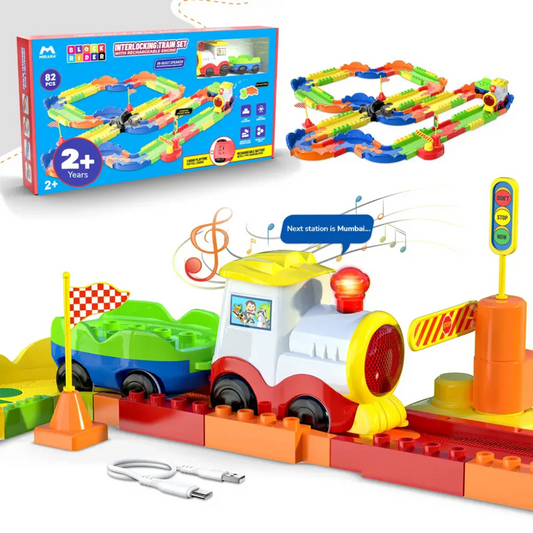 Mirana Block Rider Train Set Toy- 82 pcs