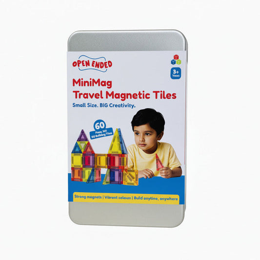 Open Ended MiniMag Travel Magnetic Tiles -60 Piece