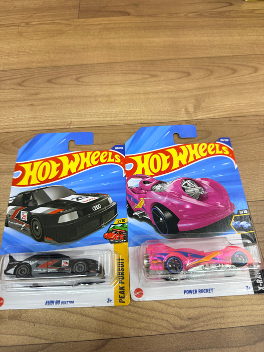 SINGLE HOT WHEELS CAR AUDI 90 QUATTRO AND POWER ROCKET