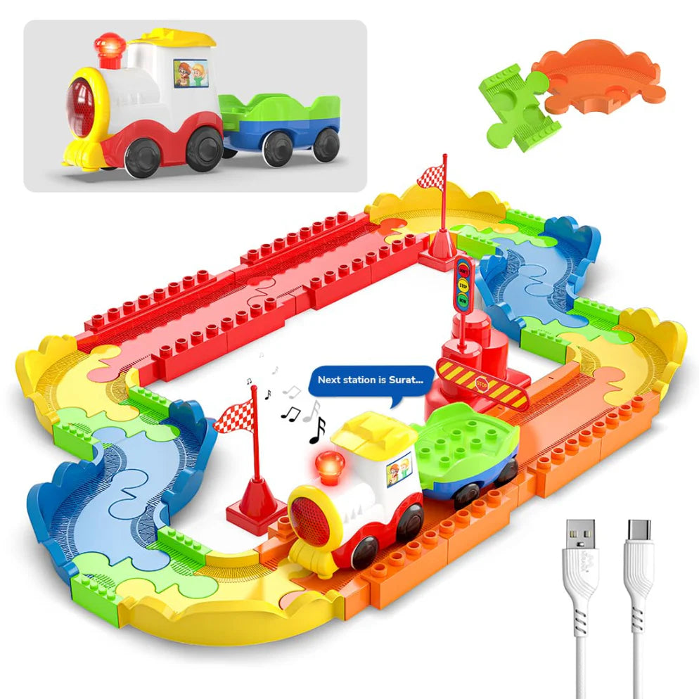 Mirana Block Rider Train Set Toy- 47 pcs