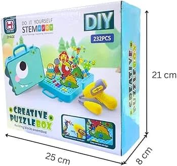 DIY Creative Puzzle Box, 232 Pieces Building Blocks Set, Educational Toy for Ages 3+