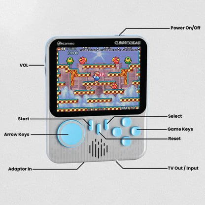 Sameo Gamegear Handheld Video Game Console, Retro Mini Game with 666 Classic Retro Game TV Compatible for Kids, Rechargeable 8 Bit Classi
