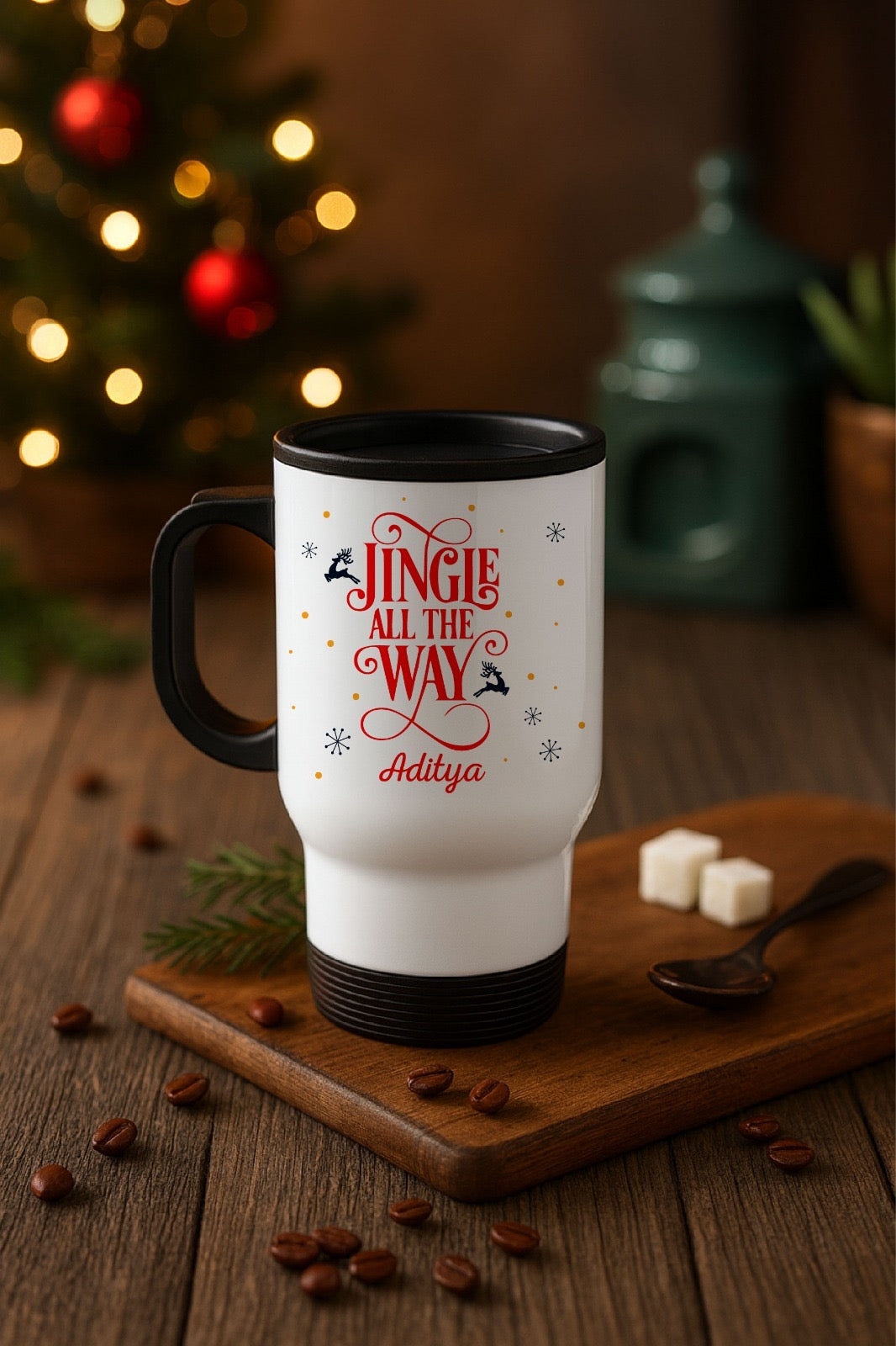 Personalised Christmas Travel Mug