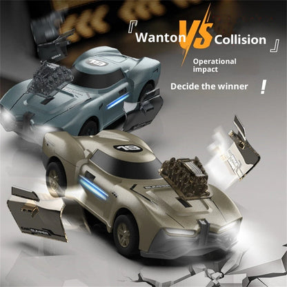 2PCS Crazon PZ24241A RTR 2.4G RC Car Battle Crash Racing Three Speed Gears LED Light Remote Control Vehicles Models Toys Kids Children Gifts - Blue +Gold