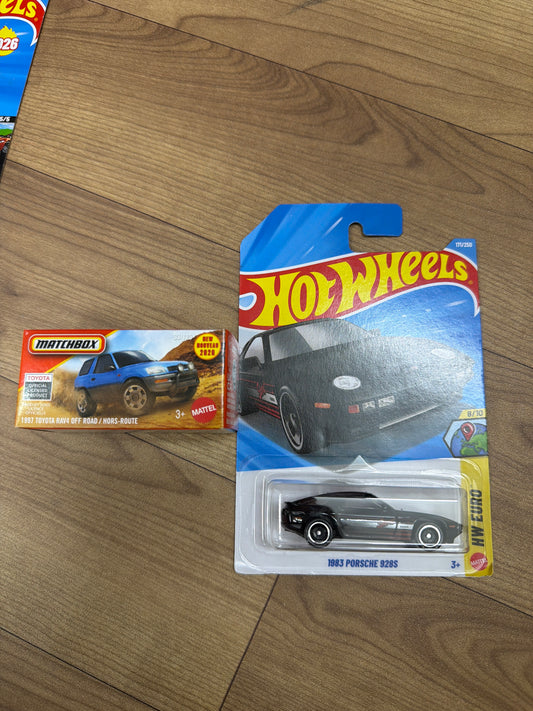 SINGLE HOT WHEELS CAR 1983 PORSCHE 9286 and DNK70 (MATCHBOX PWR GBRS HERITAGE)- 2023 TOYOTA RAV4 TRD