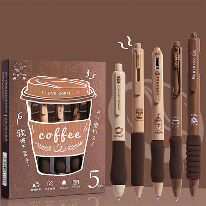 Coffee Lover's Gel Pens- set of 5