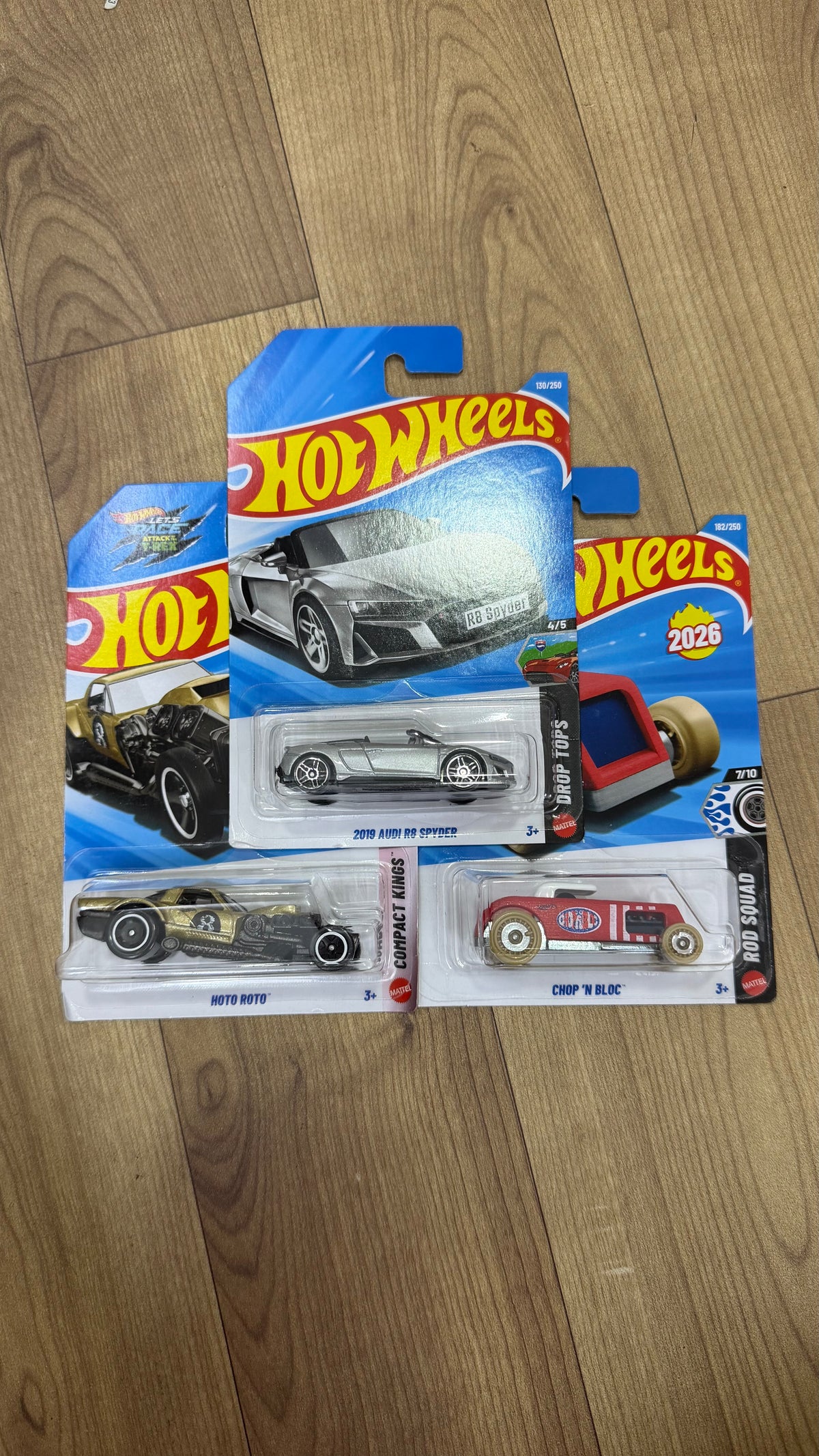 2019 AUDI R8 SPYDER AND CHOP N BLOC AND HOTO ROTO - SINGLE HOTWHEELS