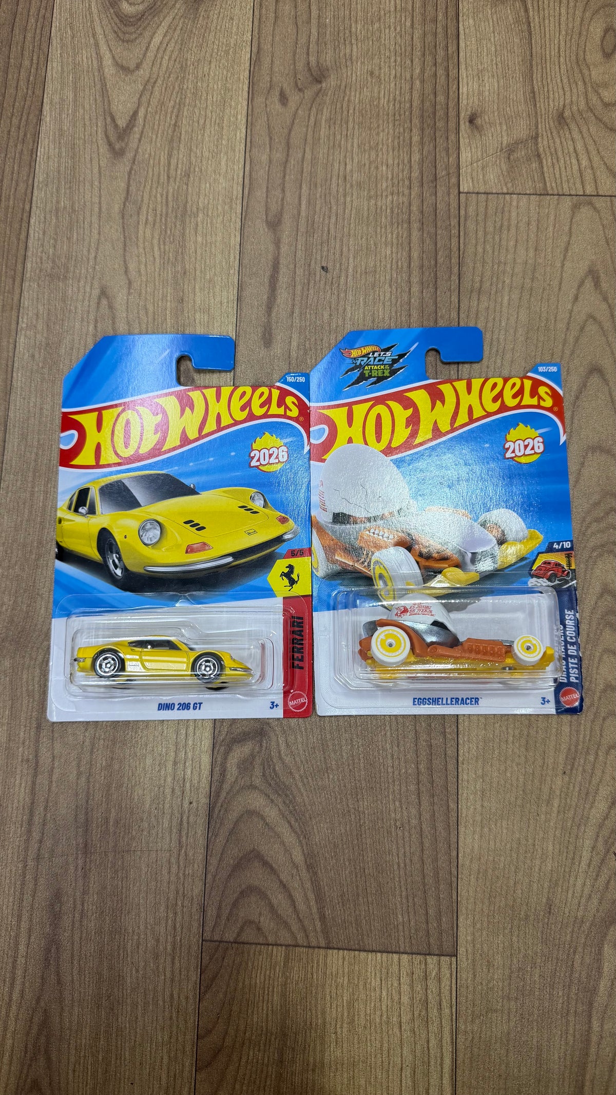 DINO 206 GT AND EGGSHELLRACER - SINGLE HOTWHEELS