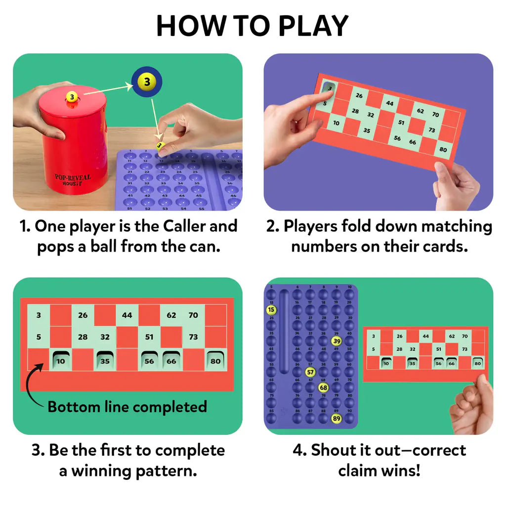 Pop-Reveal Housie | Classic Housie Game with a Fun Twist (ages 4+)