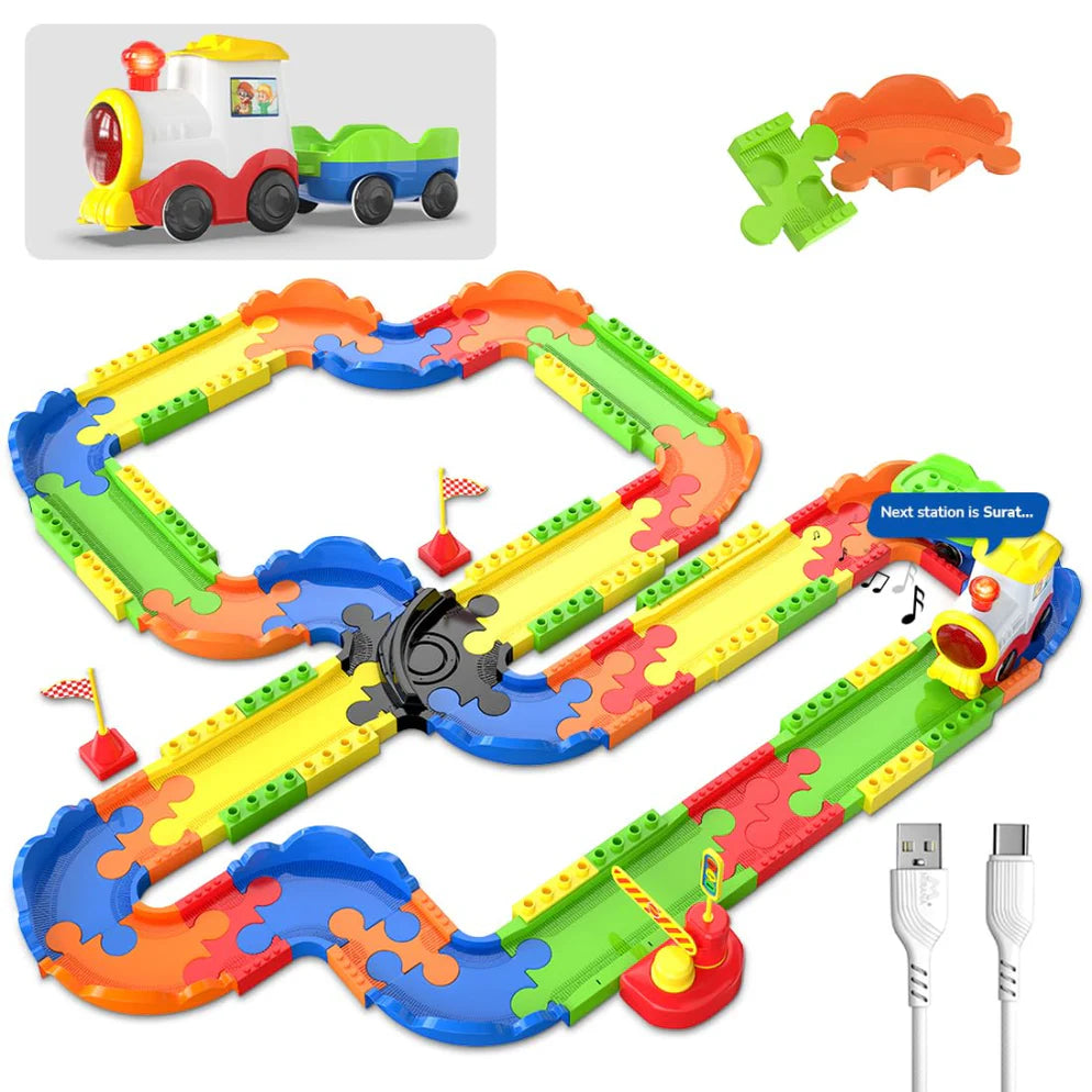 Mirana Block Rider Train Set Toy- 82 pcs