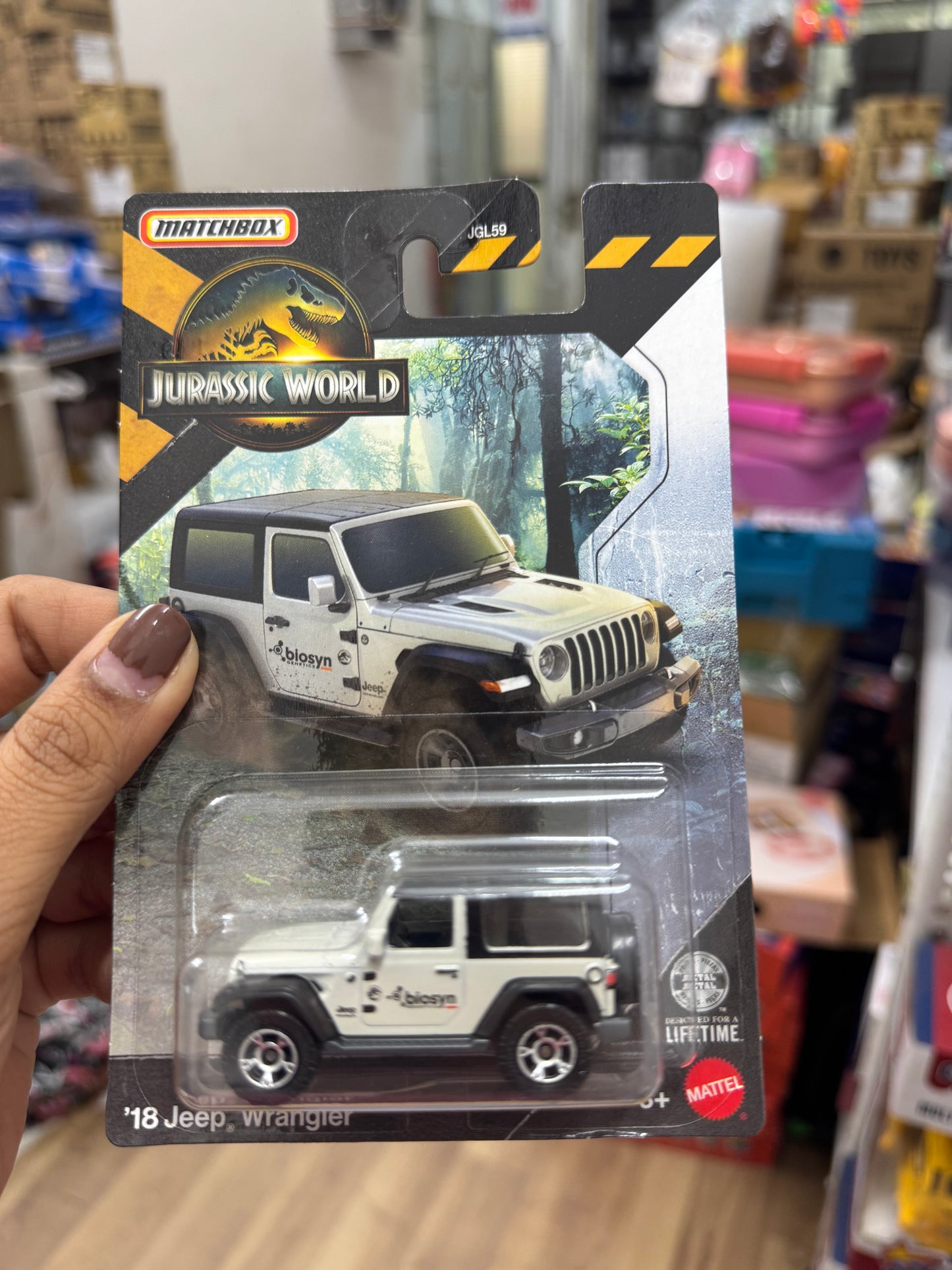 MATCHBOX JURASSIC WORLD 18 JEEP WRANGLER- BIOSYN
