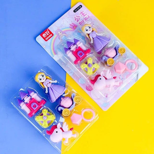 Castle Theme Eraser Set Pack of 6- Multicolor