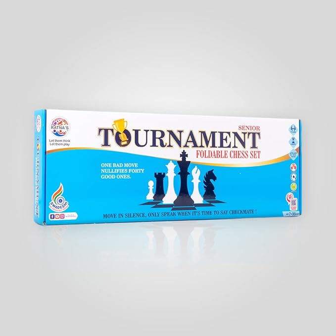 Ratna's Tournament Chess Set Senior 17" x 17" Rollable Matt Board for Mind challengers. Develops Concentration and Attention Span Building