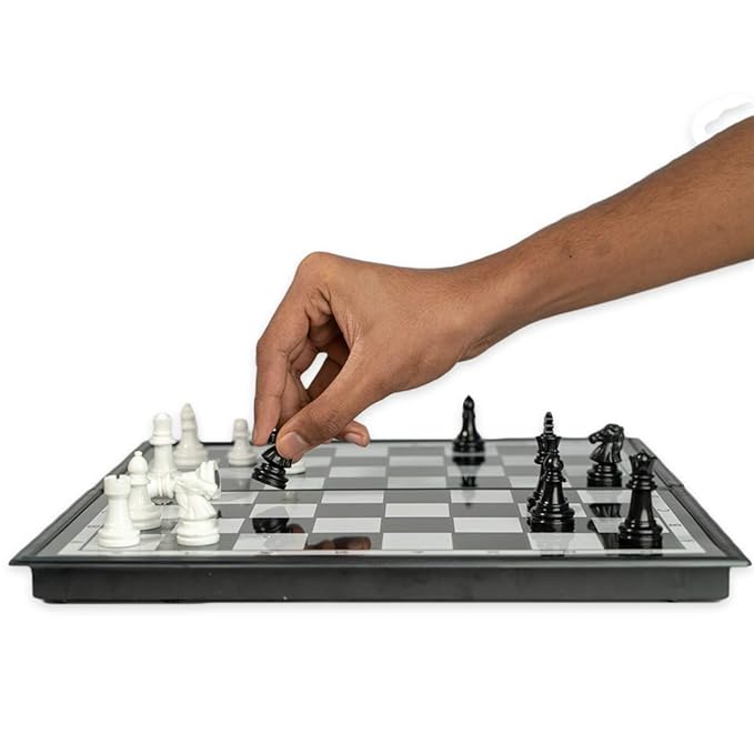 RATNA'S Black & White Magnetic Chess Set for All Ages