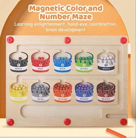 Magnetic Number and Color Maze- Wooden