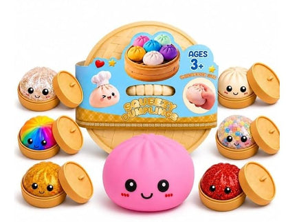 Dumpling Squishy Ball Dumpling Squishy Mystery Box, Cute Big Dumpling Stress Ball, Soft Squeeze Fidget Sensory Toy for Adults & Kids, Anxiety Relief Stress Relief Toy, Fun Desk Toy Gift