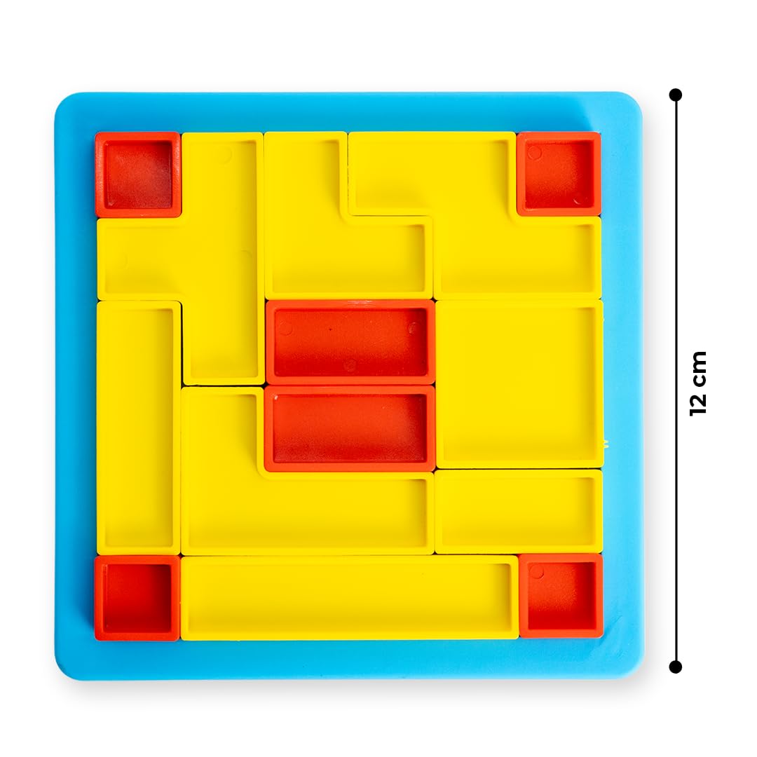Ratna's Tetra Teaser, Classic Shape Puzzle Game, 40 Challenges, 12 x 12 cm Board, Mind Challenging Family Game for All Ages