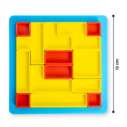 Ratna's Tetra Teaser, Classic Shape Puzzle Game, 40 Challenges, 12 x 12 cm Board, Mind Challenging Family Game for All Ages