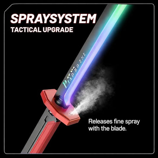Ninja Sword Toy with LED Lights & Mist Spray Effect, Rechargeable Light-Up Sword for Boys & Girls, Role Play Action Toy