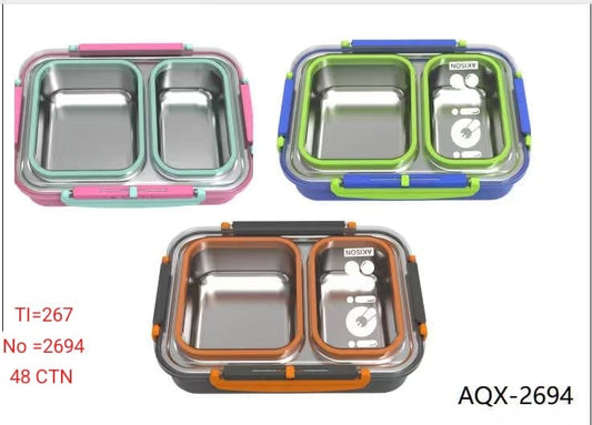 Stainless Steel Lunch Box (2 Partition)