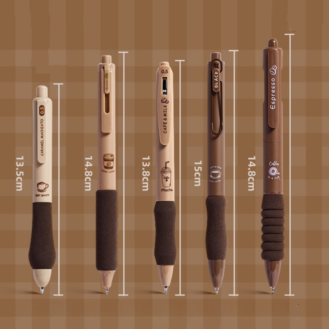 Coffee Lover's Gel Pens- set of 5