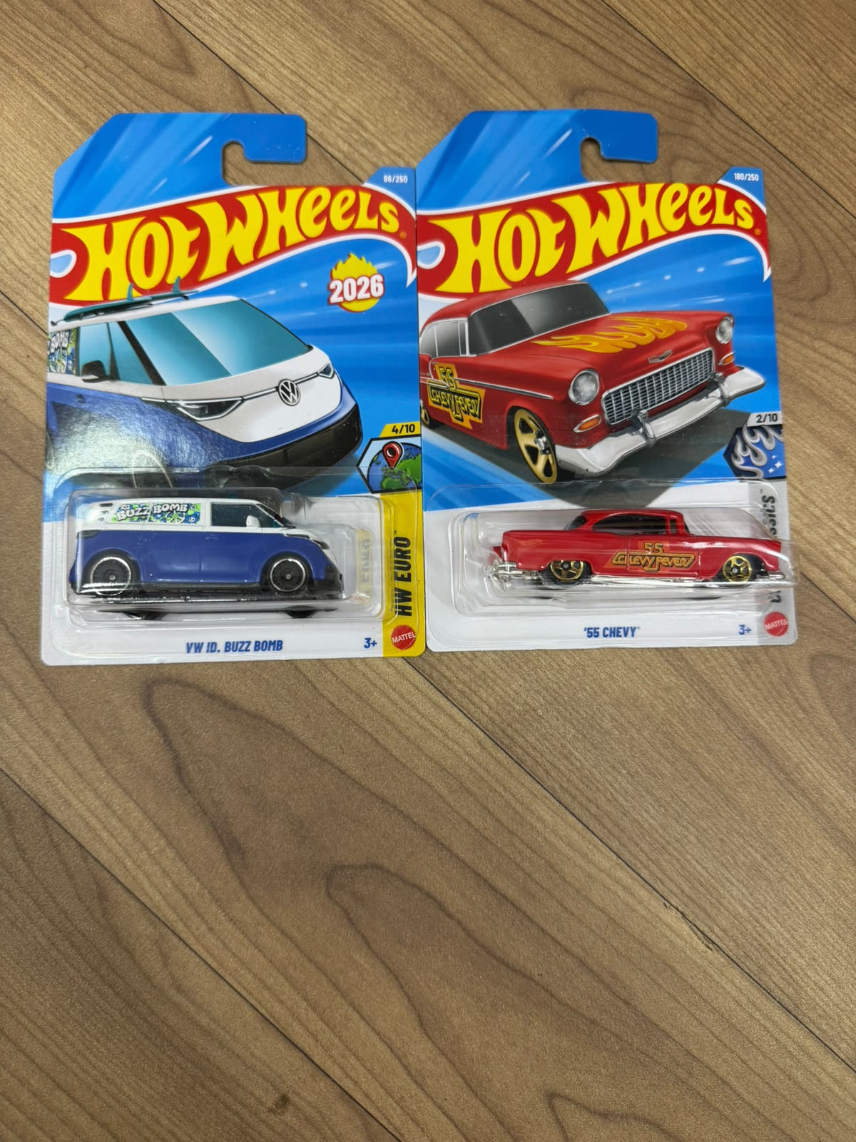SINGLE HOT WHEELS CAR 55 CHEVY AND VW ID BUZZ BOMB