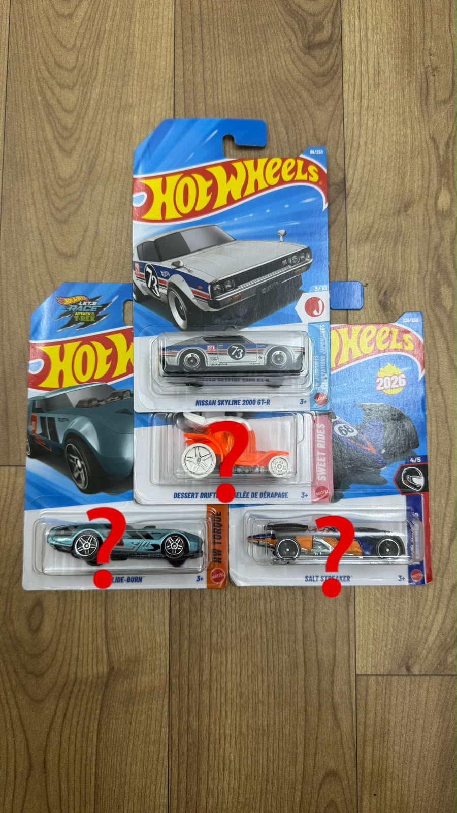 NISSAN SKYLINE 2000 GT-R AND 3 RANDOM FANTASY CARS - SINGLE HOTWHEELS