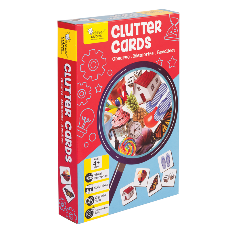 Clever Cubes Clutter Cards | Memory Game for Kids |