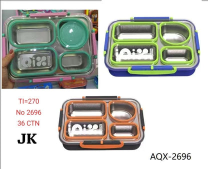 Leakproof Lunch Box for Kids - 4 Compartment Lunch Box for Kids with Spoon & chop Stick, Lunch Box for Kids to School |Tiffin Box for Office for Men and Women