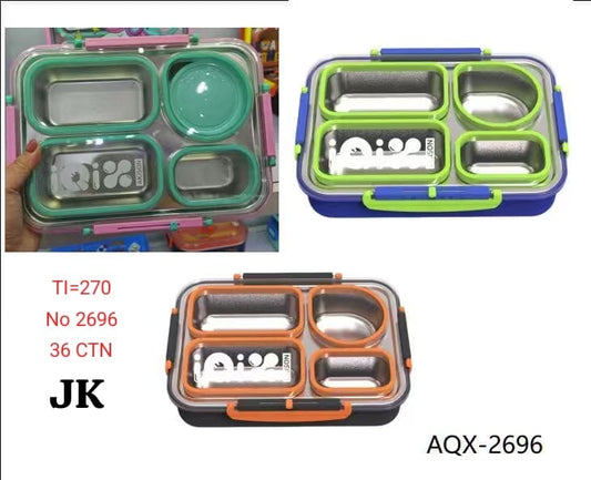 Leakproof Lunch Box for Kids - 4 Compartment Lunch Box for Kids with Spoon & chop Stick, Lunch Box for Kids to School |Tiffin Box for Office for Men and Women