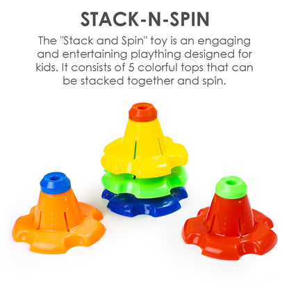 Ratna's 3 in 1 Kinder Gift Set Containing Stack-N-Spin, Rainbow Spinning Tower & Shape Sorter Cube Montessori Toys Preschool Learning for Infants & Toddlers