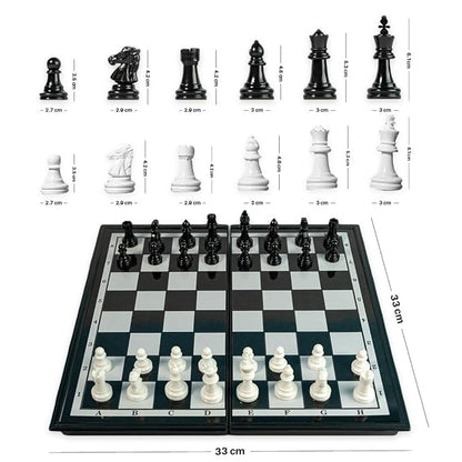 RATNA'S Black & White Magnetic Chess Set for All Ages