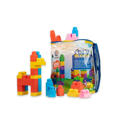 RATNA'S Giant Blocks Big Building Bag with Big Building Blocks, Building Toys for Toddlers (100 Pieces)