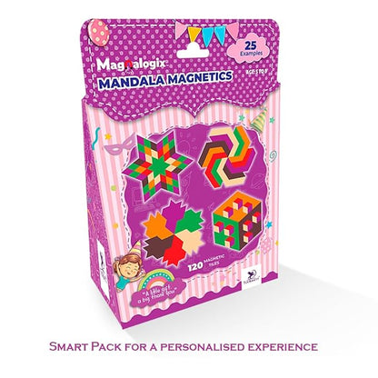 Magnetic Mandala Return Gifts for Birthday Party Bulk, Mandala Magnetics DIY Kit for Kids 5-8 Year, Make 25+ Designs Using Magnetic Shapes