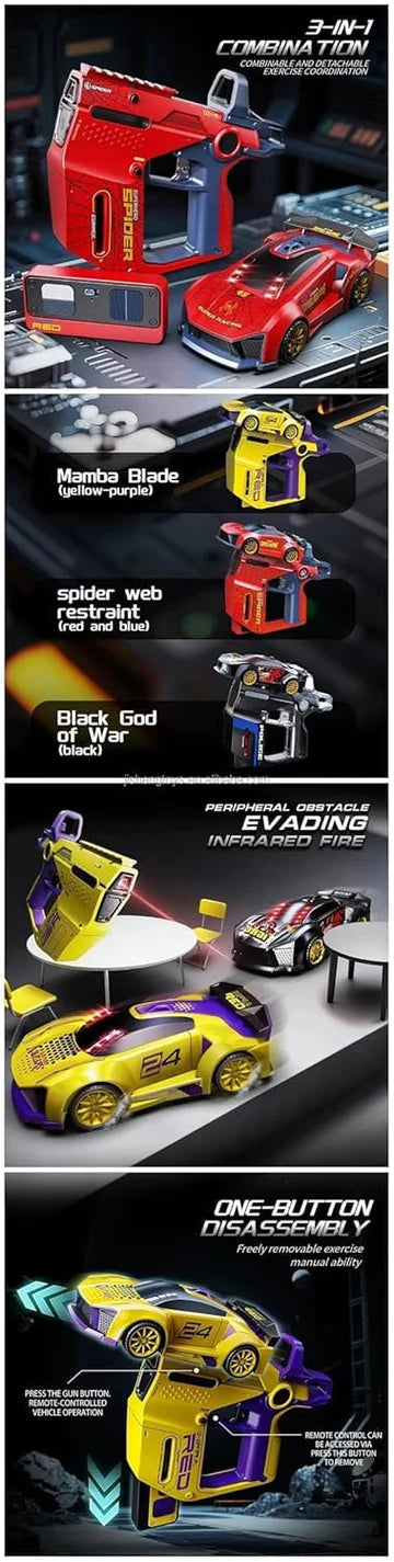 2 Player Infrared Battle RC Car Toy with Dual Remotes, Shoot & Knock Down Racing Game, Time Bound Dodge & Target Action, Interactive Remote Control Cars for Kids Boys & Girls