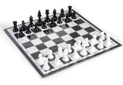 Ratna's Expert Magnetic Chess Senior Foldable Magnetic Chess Board Set with Magnetic Pieces for Kids and Adults (13x13 Inches, Black & White Board)