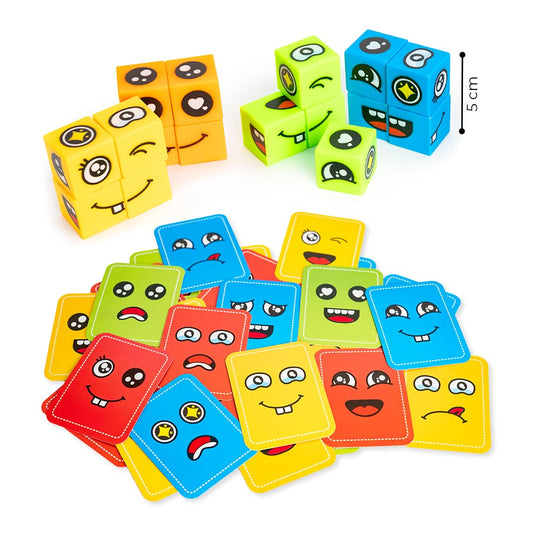 RATNA'S Face Twist Educational Board Game, 72 Challenge Cards, 2-4 Players Mind Challenging Game for Kids 3+ Years