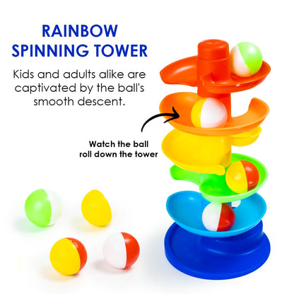 Ratna's 3 in 1 Kinder Gift Set Containing Stack-N-Spin, Rainbow Spinning Tower & Shape Sorter Cube Montessori Toys Preschool Learning for Infants & Toddlers