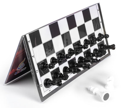 Ratna's Expert Magnetic Chess Senior Foldable Magnetic Chess Board Set with Magnetic Pieces for Kids and Adults (13x13 Inches, Black & White Board)